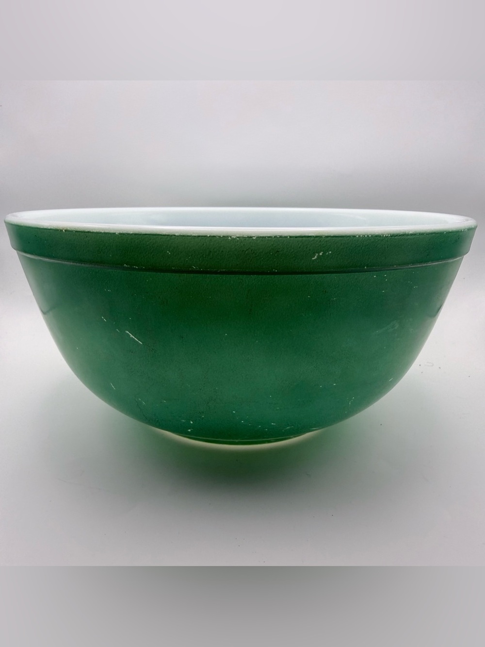 Vintage Green Pyrex Mixing Bowl #403 Nesting 2.5 Quart Made USA 1940s